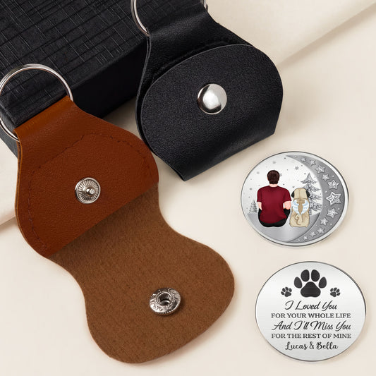 8306AUK3 3d printing effect personalised memorial leather pocket hug for dog lovers 8306ajnvmc