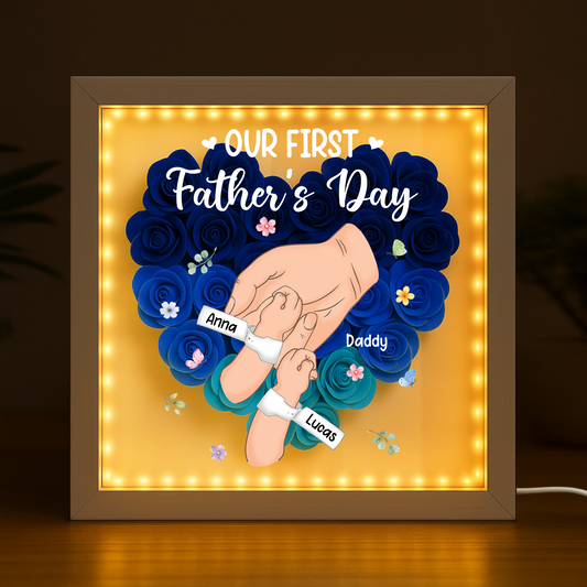 8308OUK2 personalised our first mothers day flower shadow box for mumdad 8308otewa