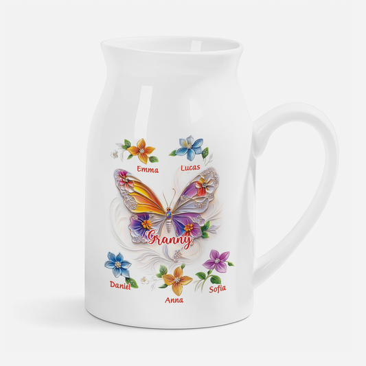 8309OUK1 3d printing effect personalised butterfly granny flower vase for mumgrandma 8309otkaa