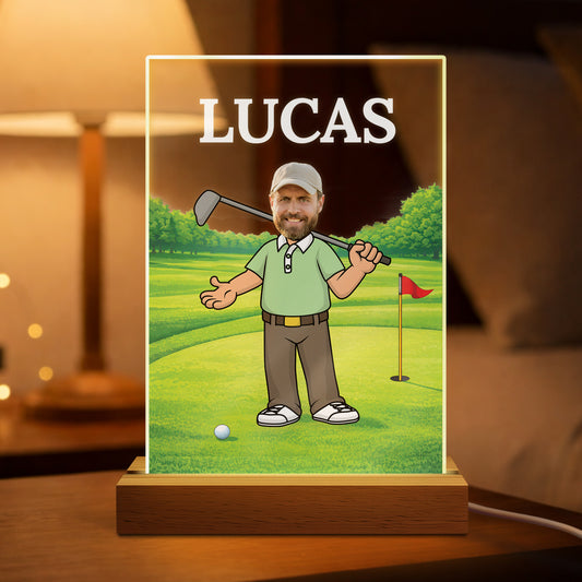 8311LUK1 personalised golf player night light with photo for dadgrandad 8311lcpcb