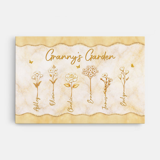 8319CUK1 3d printing effect personalised grandmas garden canvas for mothers day 8319ccyaa