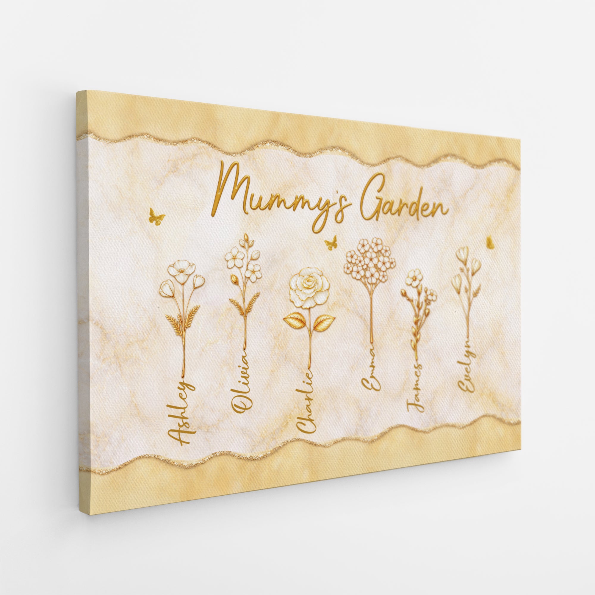 8319CUK2 3d printing effect personalised grandmas garden canvas for mothers day 8319ccyaa