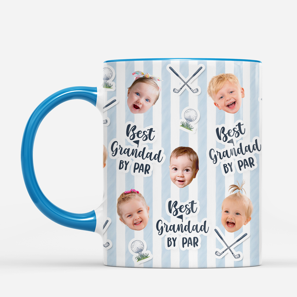 8328MUK2 personalised best dad by par golf mug with faces for dadgrandad 8328msfwb