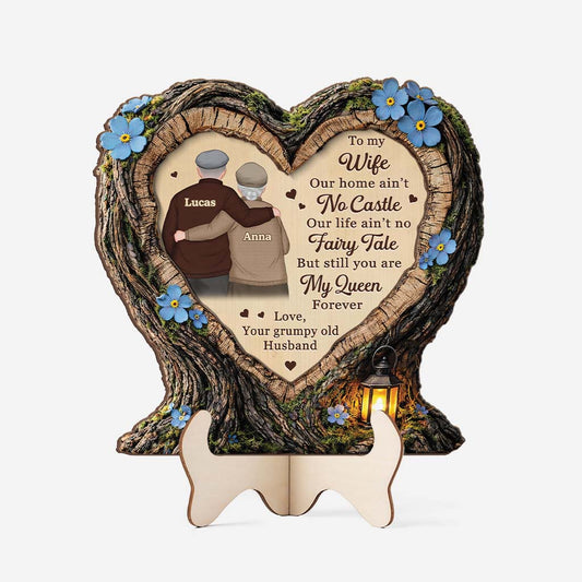 8345QUS1 3d printing effect personalized wooden photo plaque_ gifts for old couples 8345qsqtg