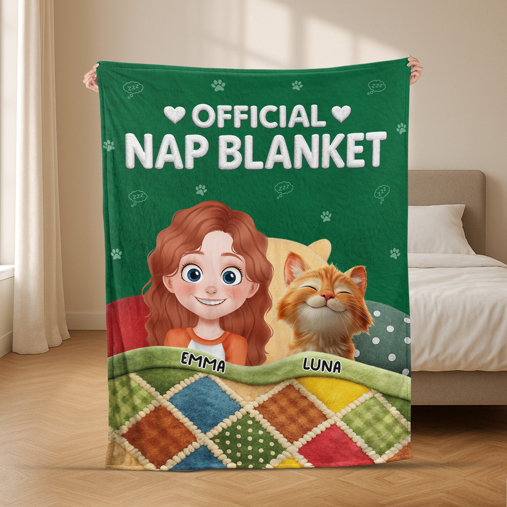 8351BUS2 3d printing effect personalized cat blankets official nap blanket 8351bchmd