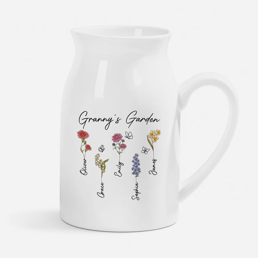 8357OUK1 personalised mummygrandmas garden vase_ with grandkids names 8357osp5a