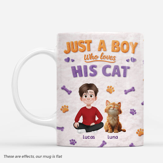 8360MUK1 3d printing effect personalised just a boy and his cat mug for cat owners 8360mtptd_3c3ff864 9955 42bd 97bf 8abcacac5cf0
