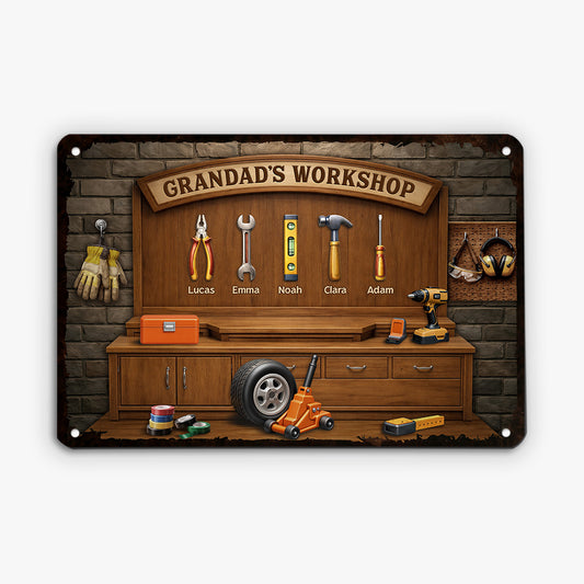 8384EUK2 personalised metal daddys workshop sign for dadgrandad 8384esxmb