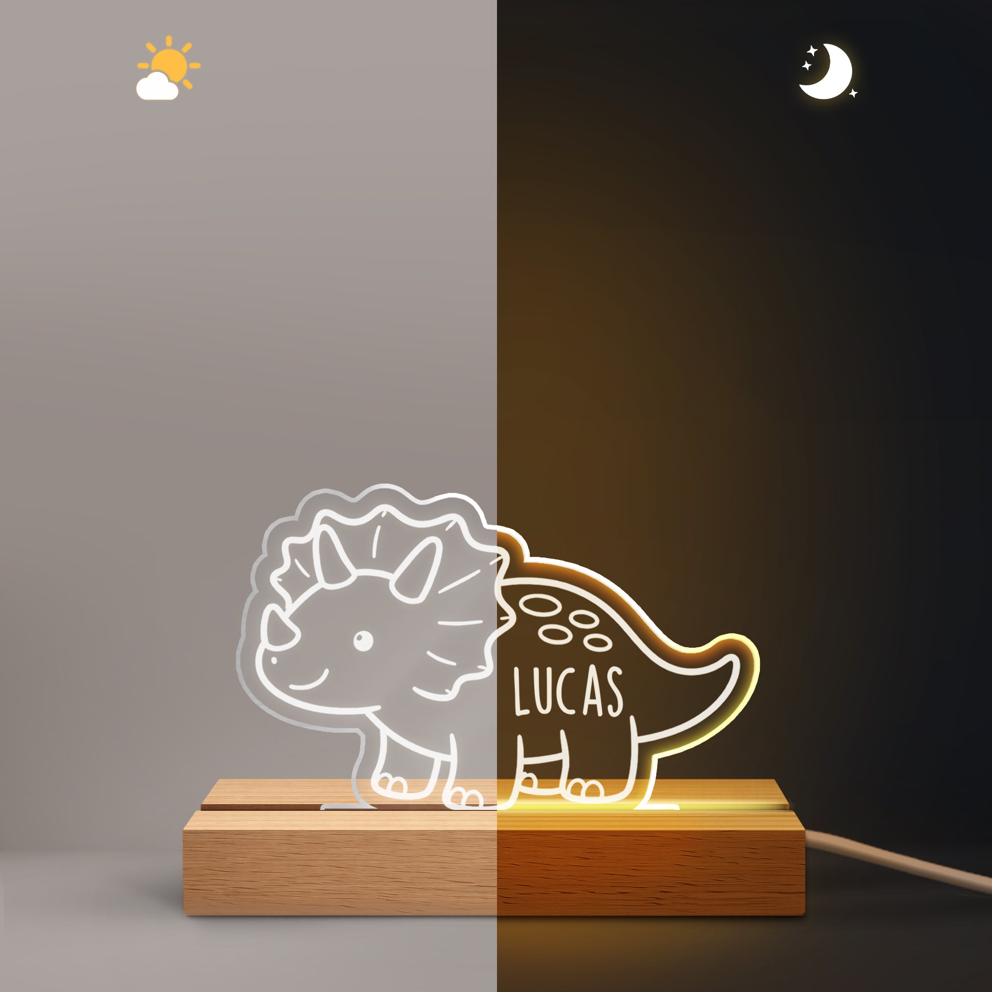8387LUK2 personalised dinosaur led night light for kids 8387lspwk