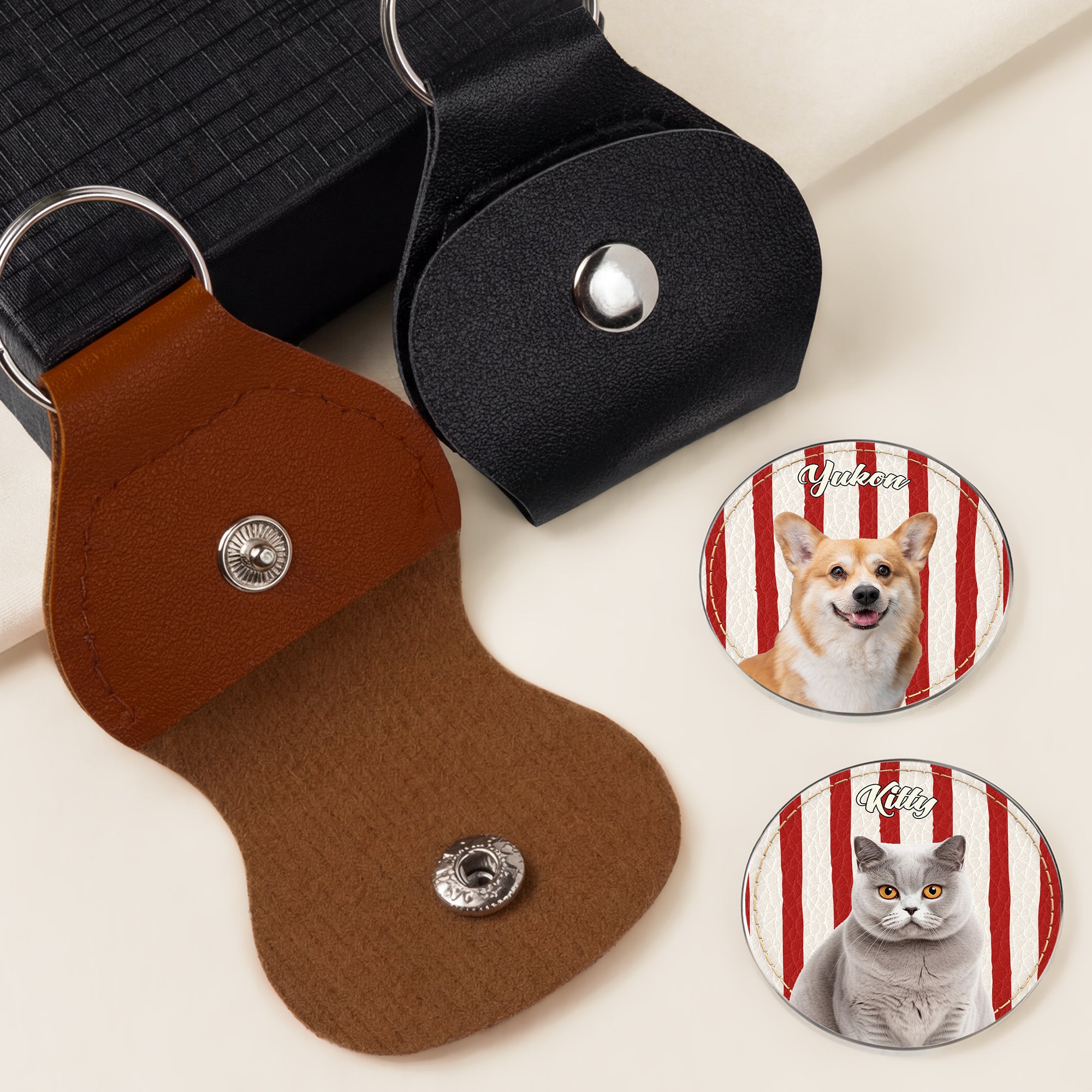 8398AUK2 personalised leather photo pocket hug for dog lovers 8398ajap5c