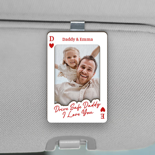 8410GUK1 personalised drive safe daddy car visor clip with photo for dadmum 8410g8pab
