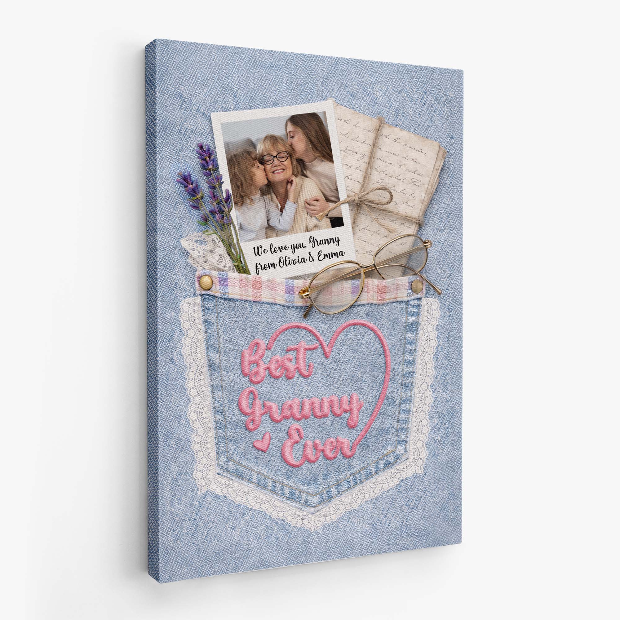 8412CUK2 3d printing effect personalised best mum ever photo canvas for mumgrandma 8412cnlna