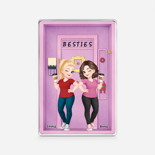 8418RUK1 3d printing effect personalised besties rectangle acrylic plaque for friends 8418rcecf