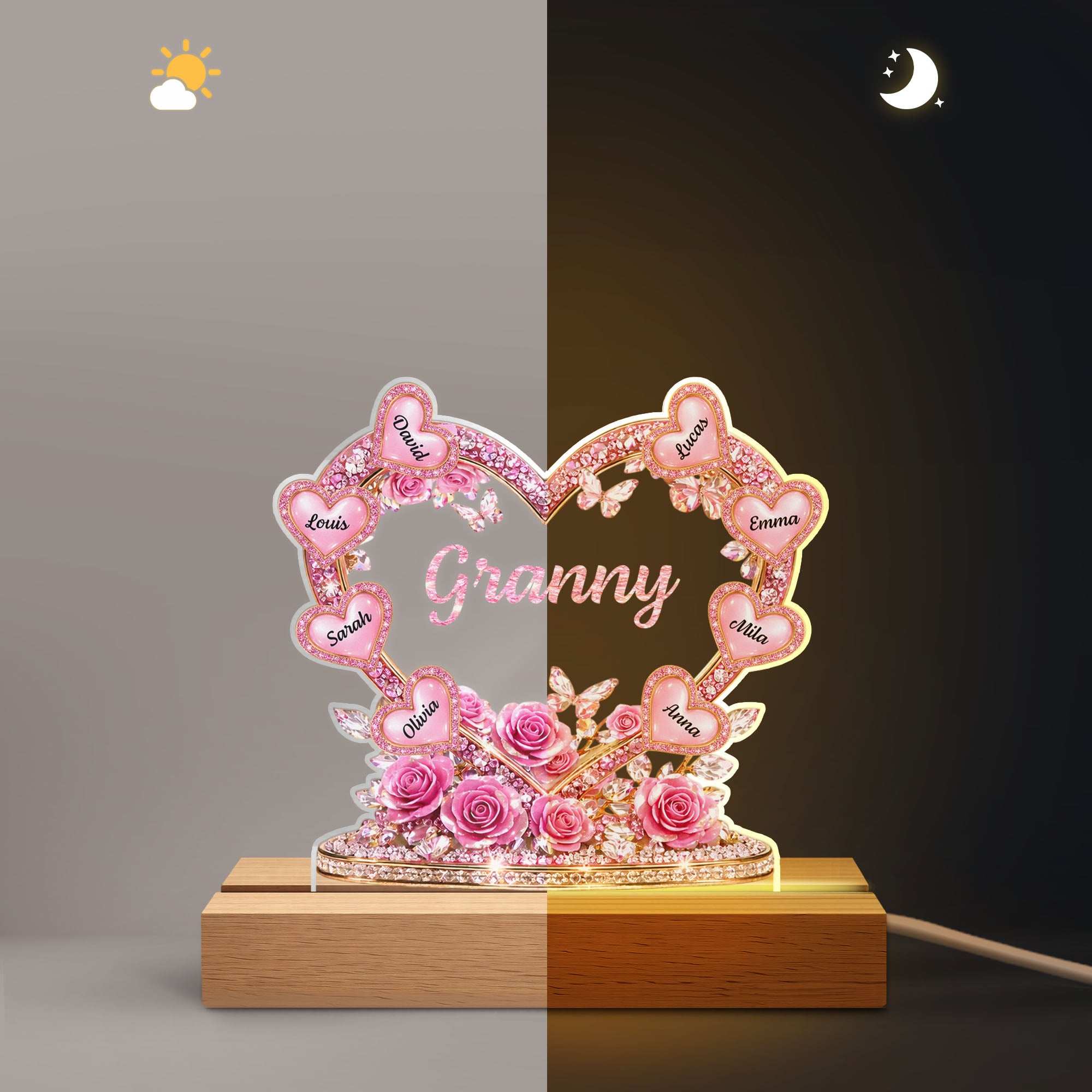 8422LUK1 3d printing effect personalised heart shaped night light_ for mumgrandma 8422lcvwa_2