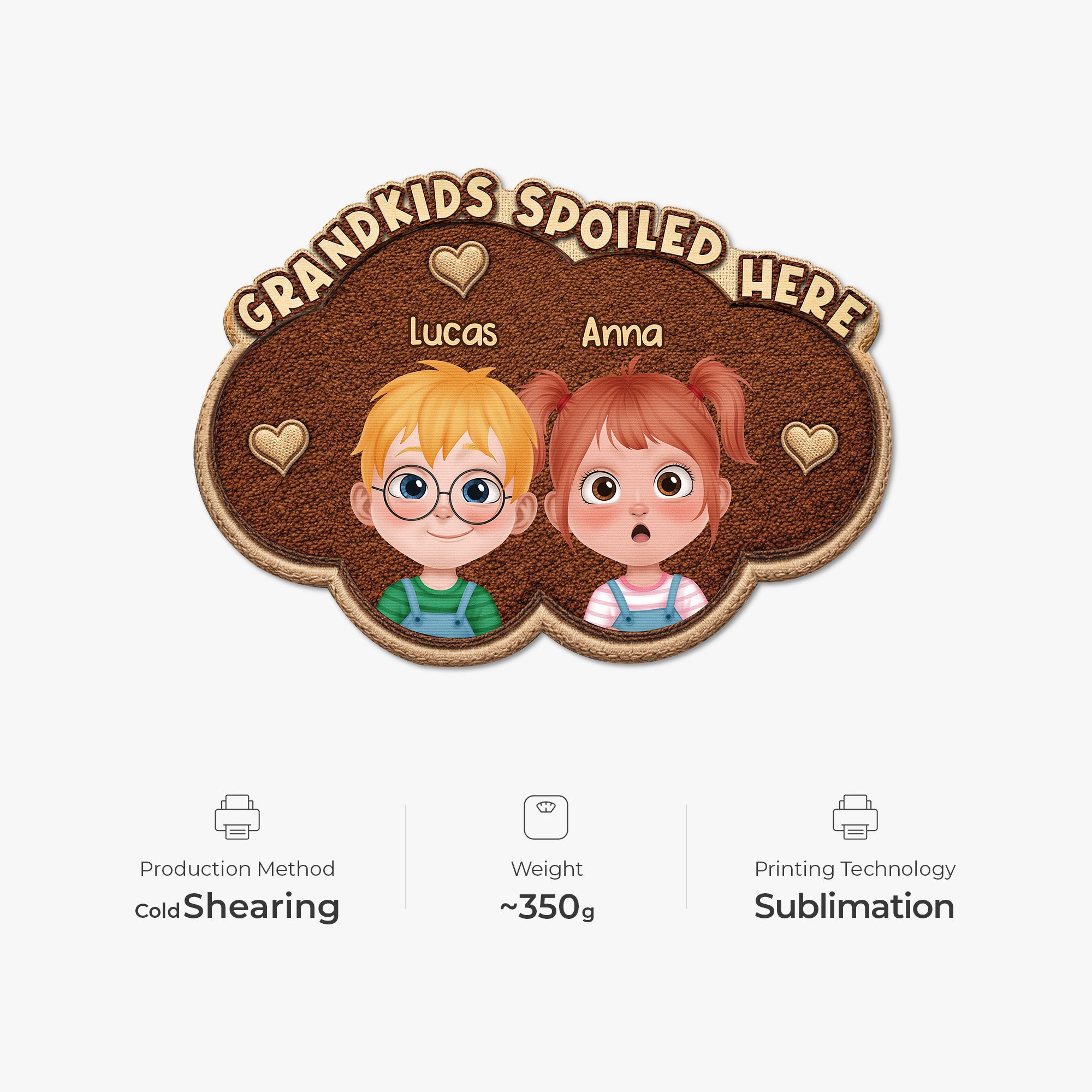 8432AUS4 custom shaped doormat grandkids spoiled here gift for grandparents 8432adtkta