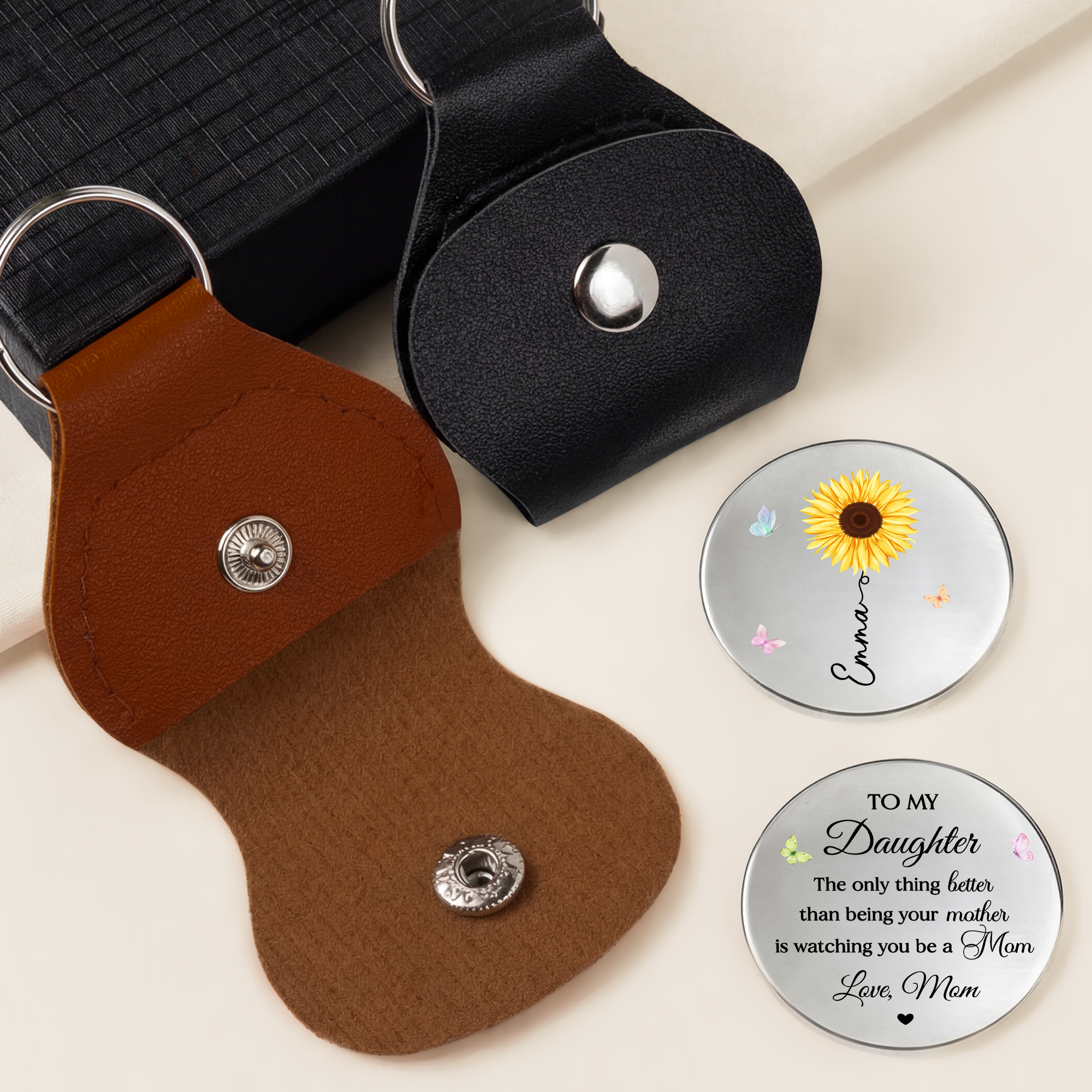 8438AUS2 personalized leather pocket hug gifts for daughter from mom 8438ajnmaa