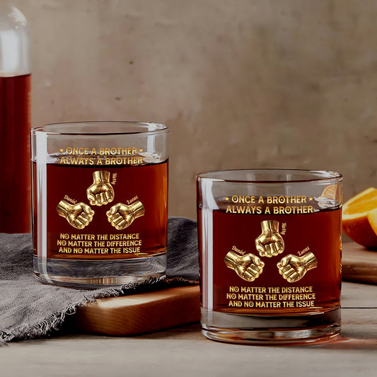 8466IUK1 3d printing effect personalised once a brother always a brother whisky glass 8466iclab