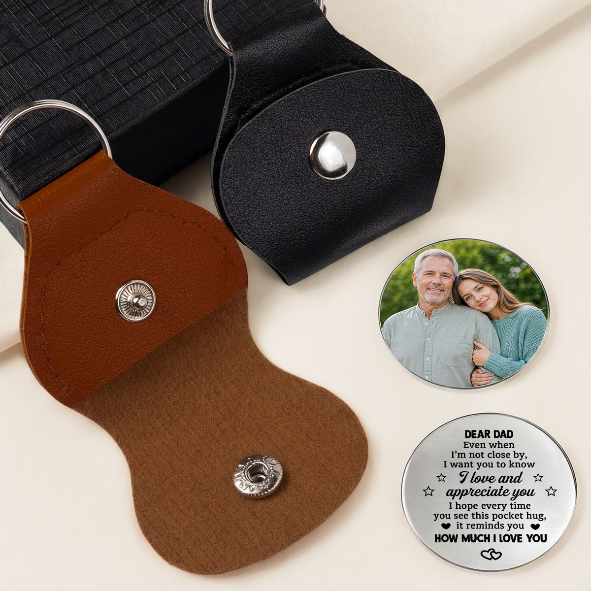 8485AUK2 personalised i love and appreciate you pocket hug token for dadmum 8485aj6ela