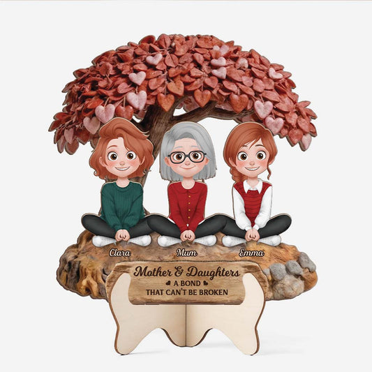 8503QUK1 personalised mother and daughter forever linked together wooden plaque 8503qslza