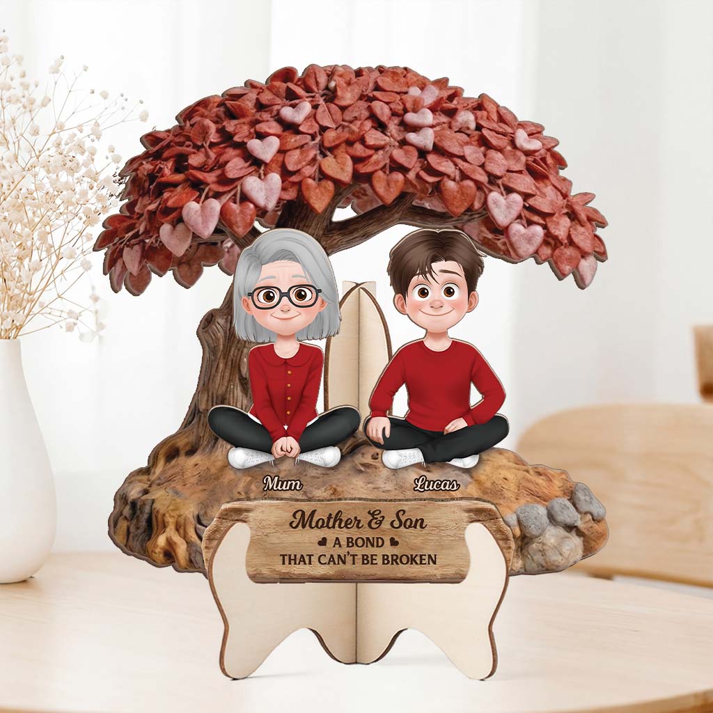 8503QUK2 personalised mother and daughter forever linked together wooden plaque 8503qslza