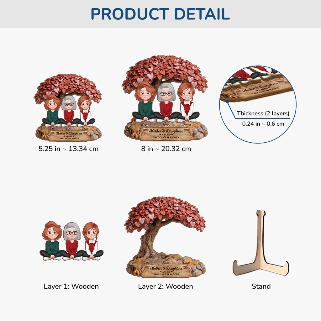 8503QUK3 personalised mother and daughter forever linked together wooden plaque 8503qslza