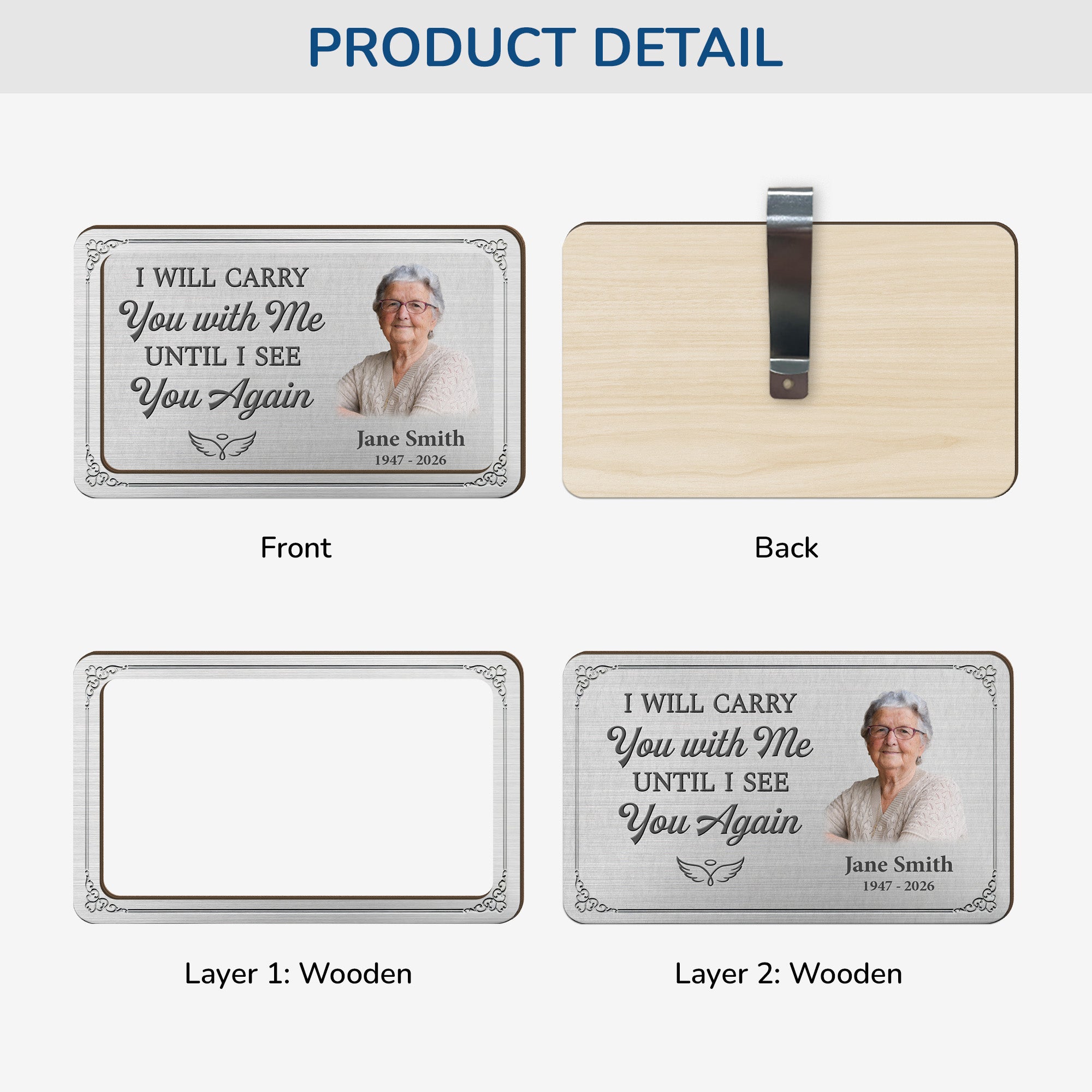 8511GUK3 personalised photo memorial car visor clip for loss of mumdad 8511gtlwa