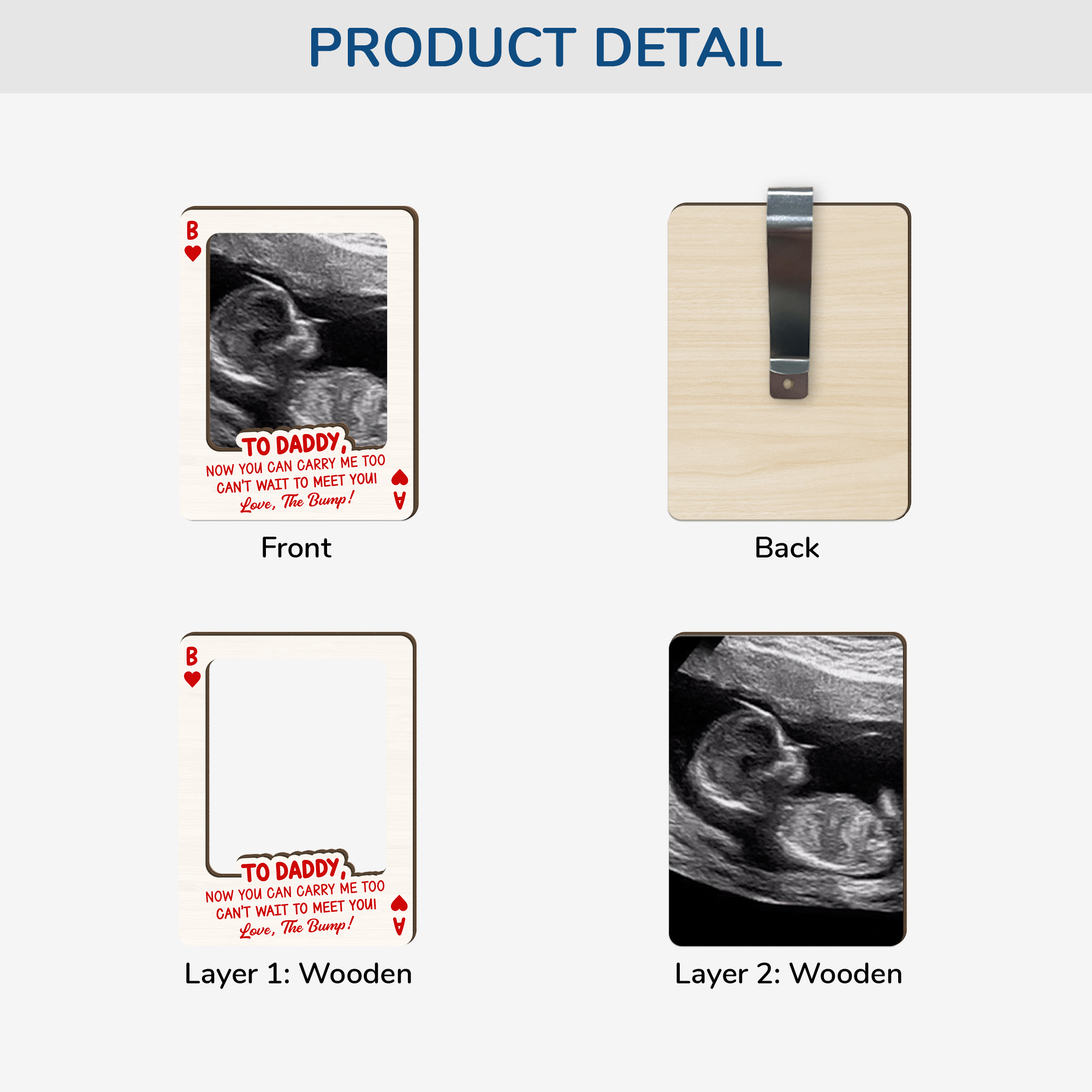 8515GUK3 personalised ultrasound photo car visor clip for mum and dad to be 8515gtfcb