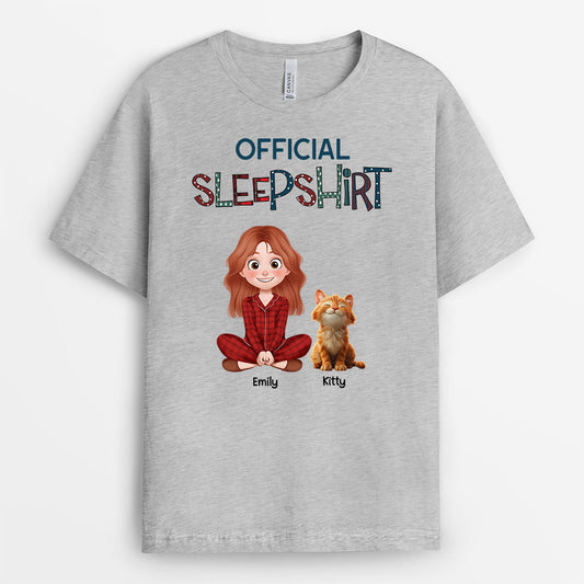 8517AUK2 personalised official sleep shirt cat shirt for humans 8517atqld