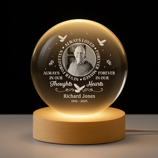 8529LUS1 custom photo crystal ball lamp memorial gifts for loss of fathermother 8529lcqlb
