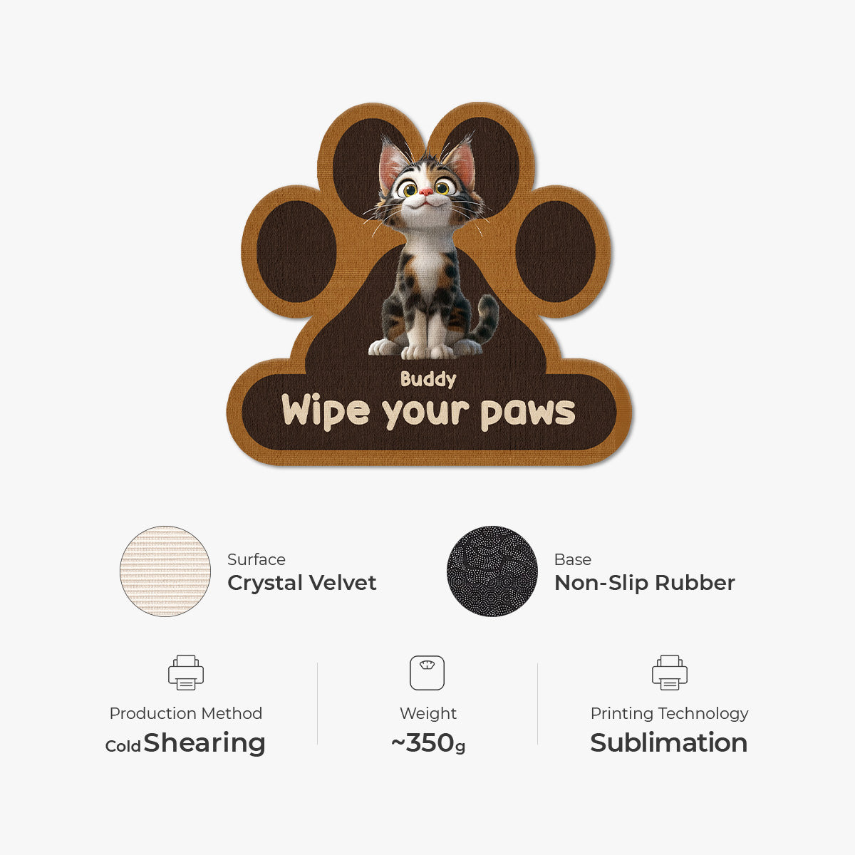 8545AUS4 wipe your paws doormat_ custom shaped doormat gifts for cat lovers 8545ad8hbd