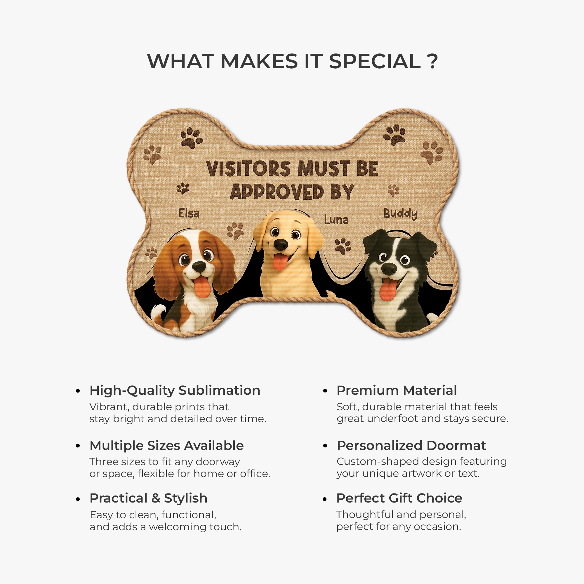 8546AUK6 personalised custom shaped doormat for dog lovers 8546ad8ezc
