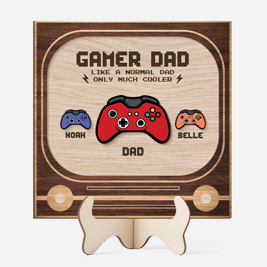 8548QUK1 personalised gamer dad wooden plaque for dadgrandad on fathers day 8548qndbb