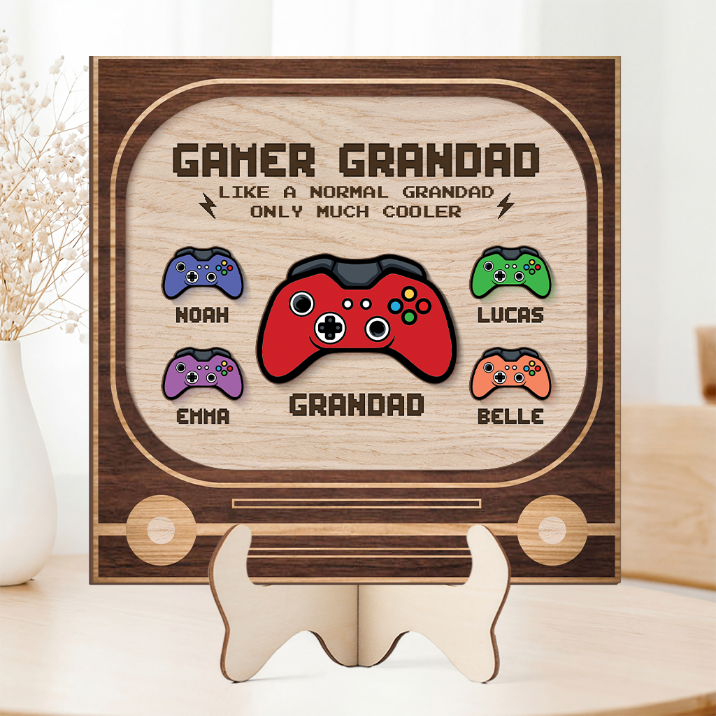 8548QUK2 personalised gamer dad wooden plaque for dadgrandad on fathers day 8548qndbb