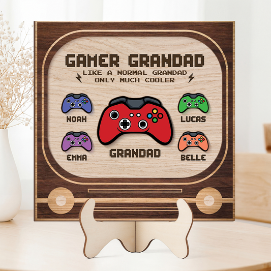 8548QUK2 personalised gamer dad wooden plaque for dadgrandad on fathers day 8548qndbb