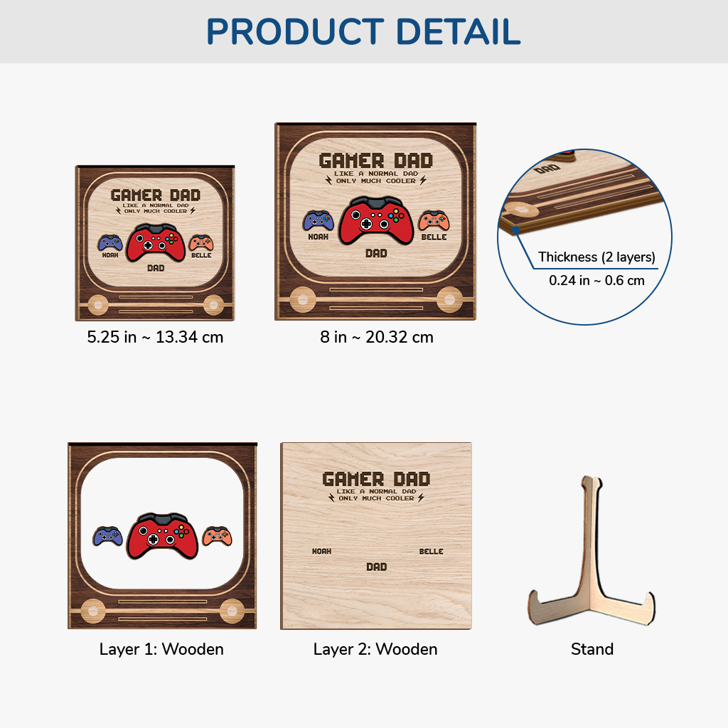 8548QUK3 personalised gamer dad wooden plaque for dadgrandad on fathers day 8548qndbb