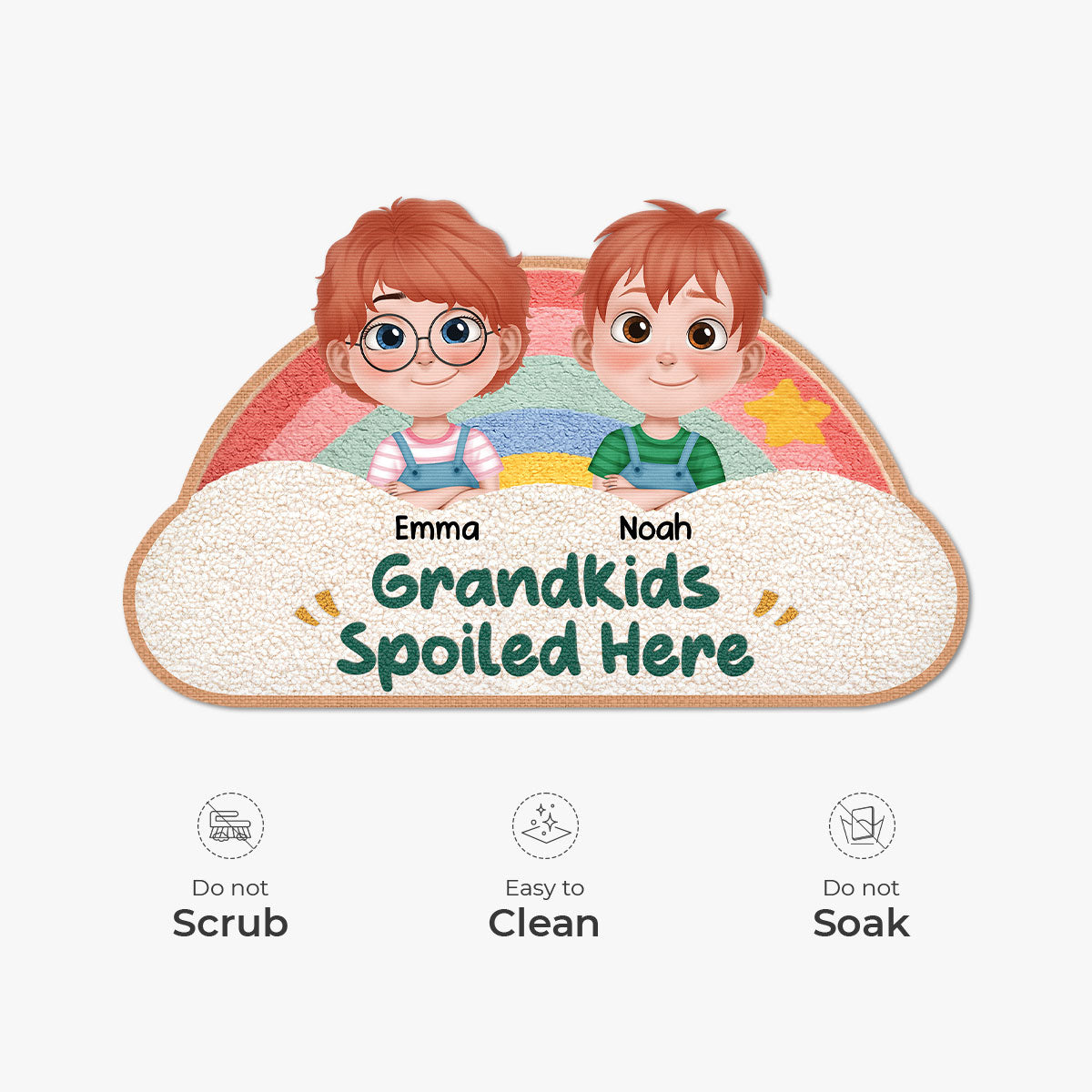 8554AUS5 grandkids spoiled here custom shaped doormat gifts for grandma and grandpa 8554adtkla