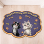 8558AUK1 personalised spoiled rotten cats live here custom shaped doormat 8558adavrd_4