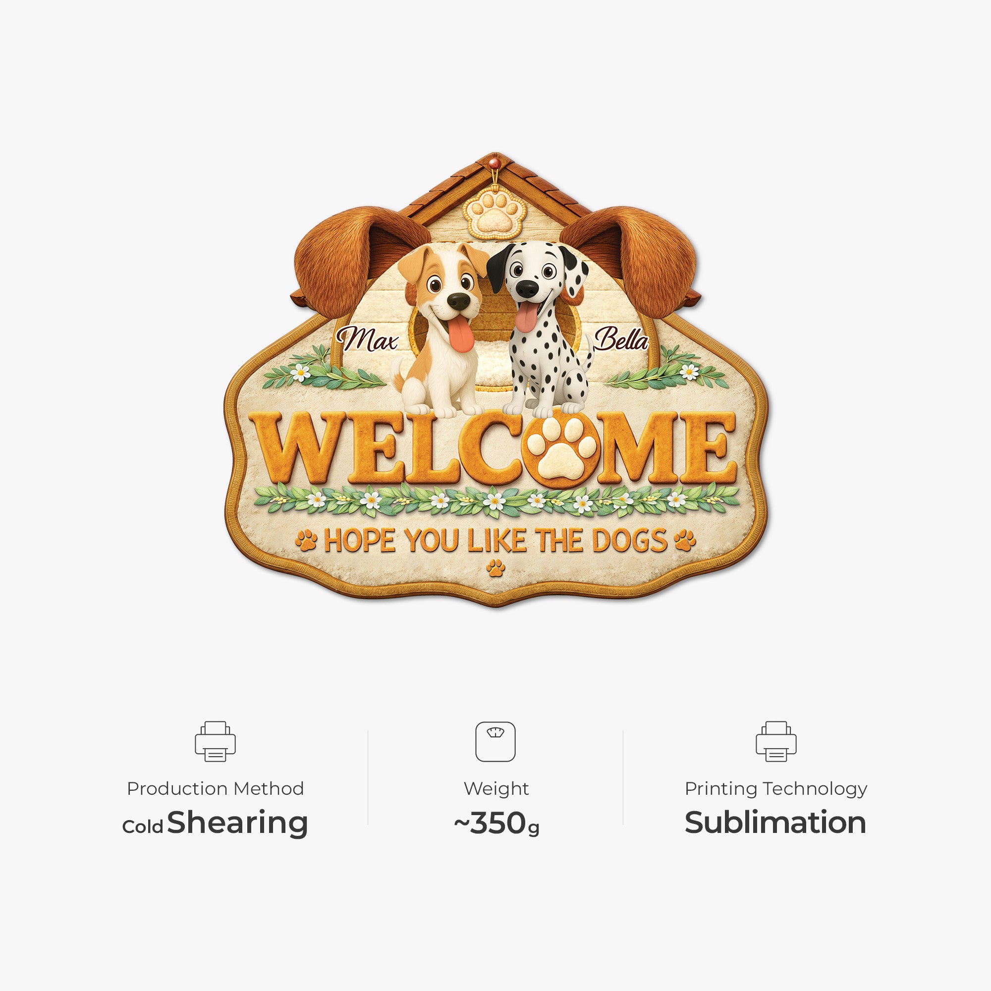 8561AUK4 personalised hope you like dogs custom shaped doormat 8561adalmc