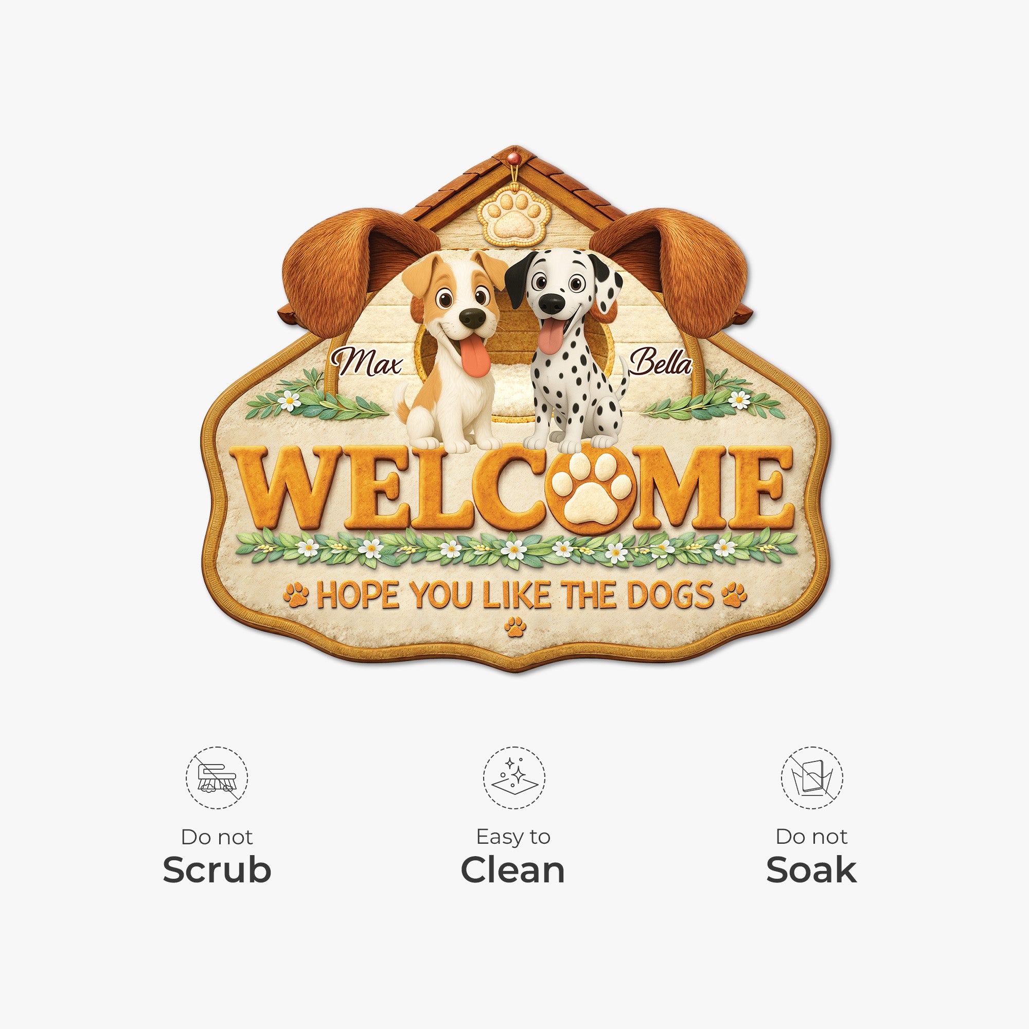 8561AUK5 personalised hope you like dogs custom shaped doormat 8561adalmc