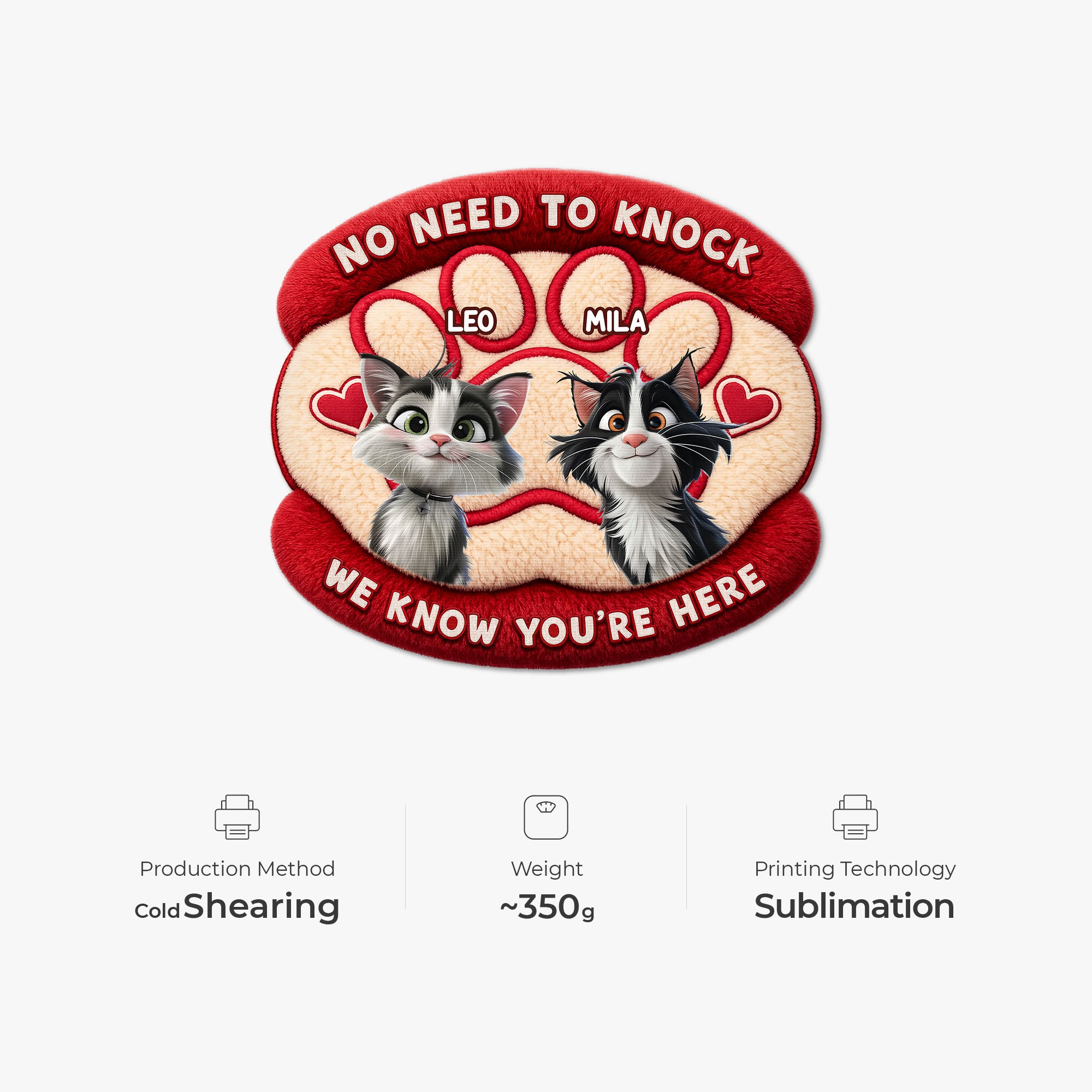 8564AUK1 personalised no need to knock custom shaped doormat for cat lovers 8564adavwd_5