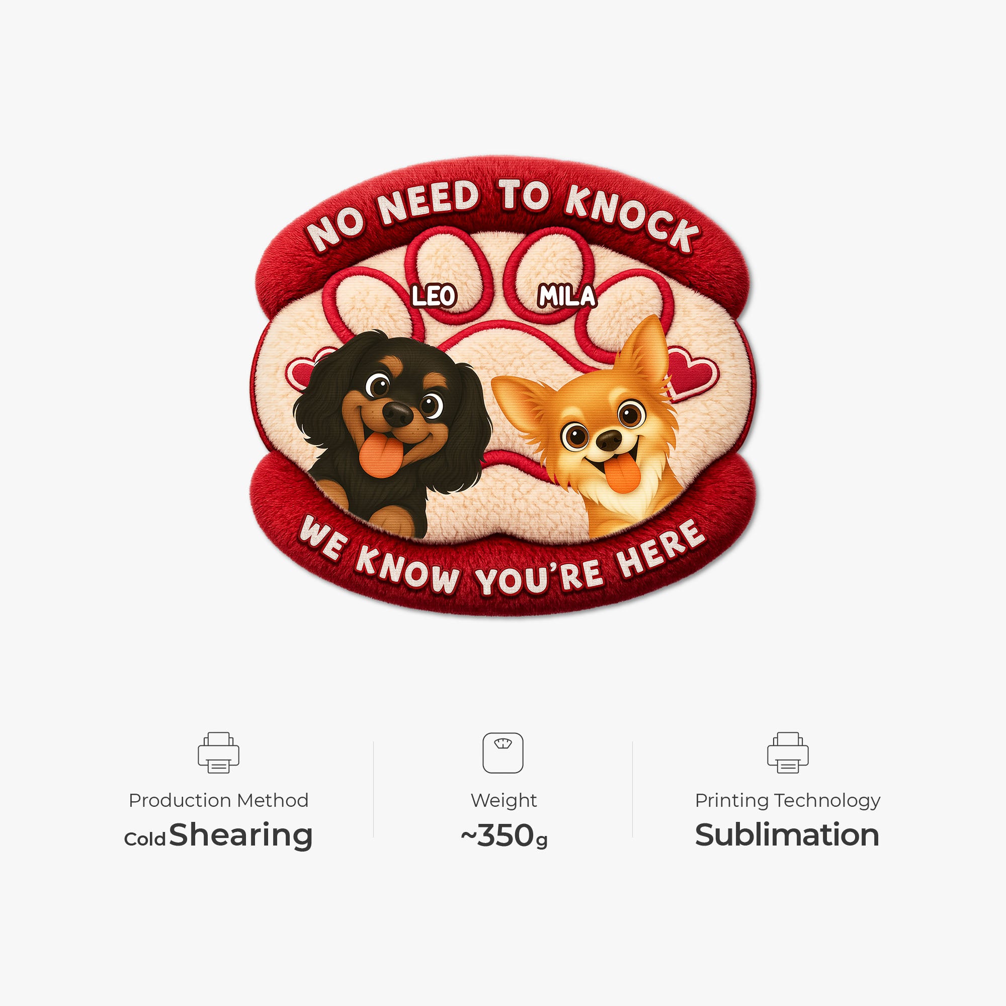 8564AUK1 personalised no need to knock custom shaped doormat for dog lovers 8564adavwc_5