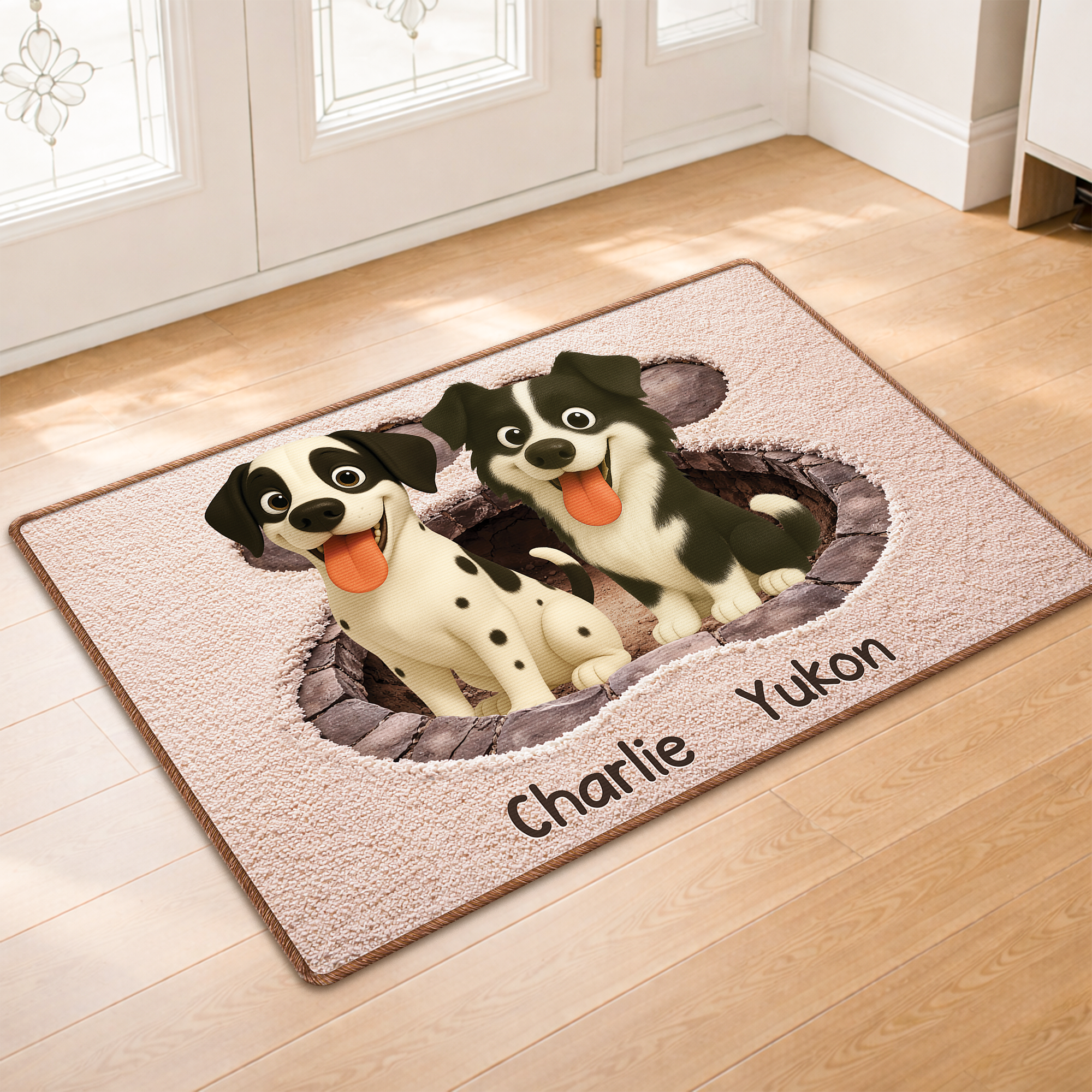 8565AUK2 3d printing effect custom shaped doormat for dog lovers 8565adsfnc