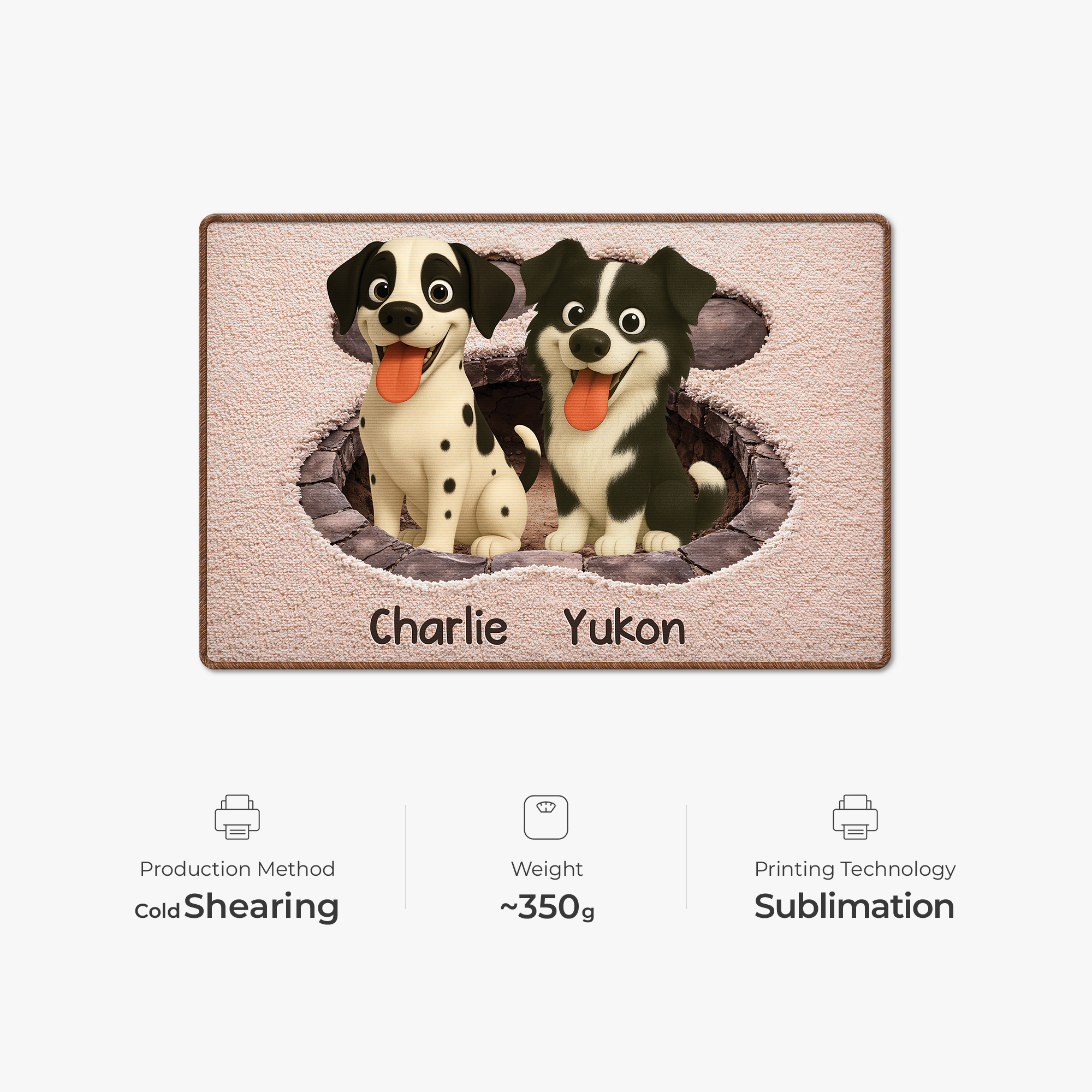 8565AUK4 3d printing effect custom shaped doormat for dog lovers 8565adsfnc