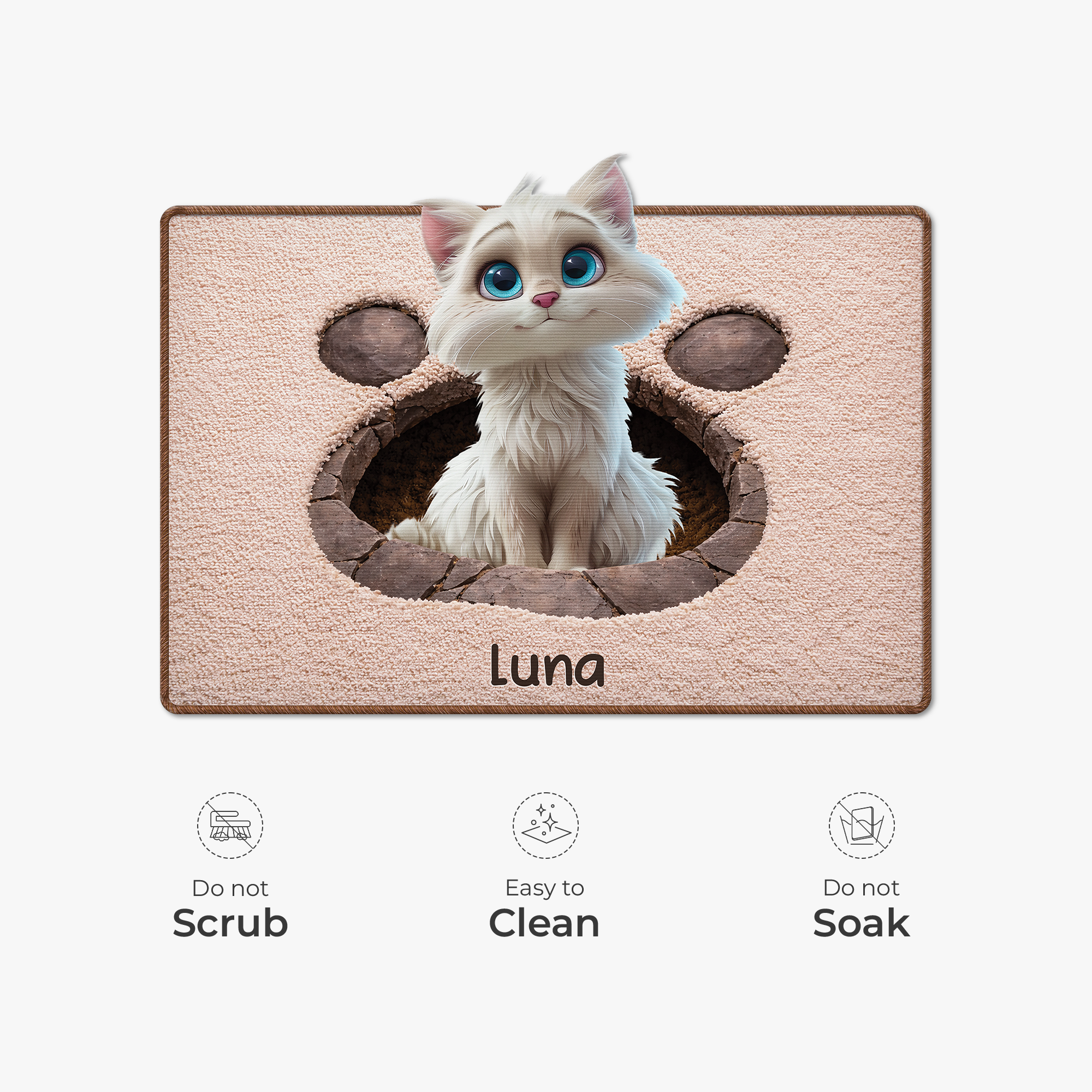 8565AUK5 3d printing effect custom shaped doormat for cat lovers 8565adsfnd