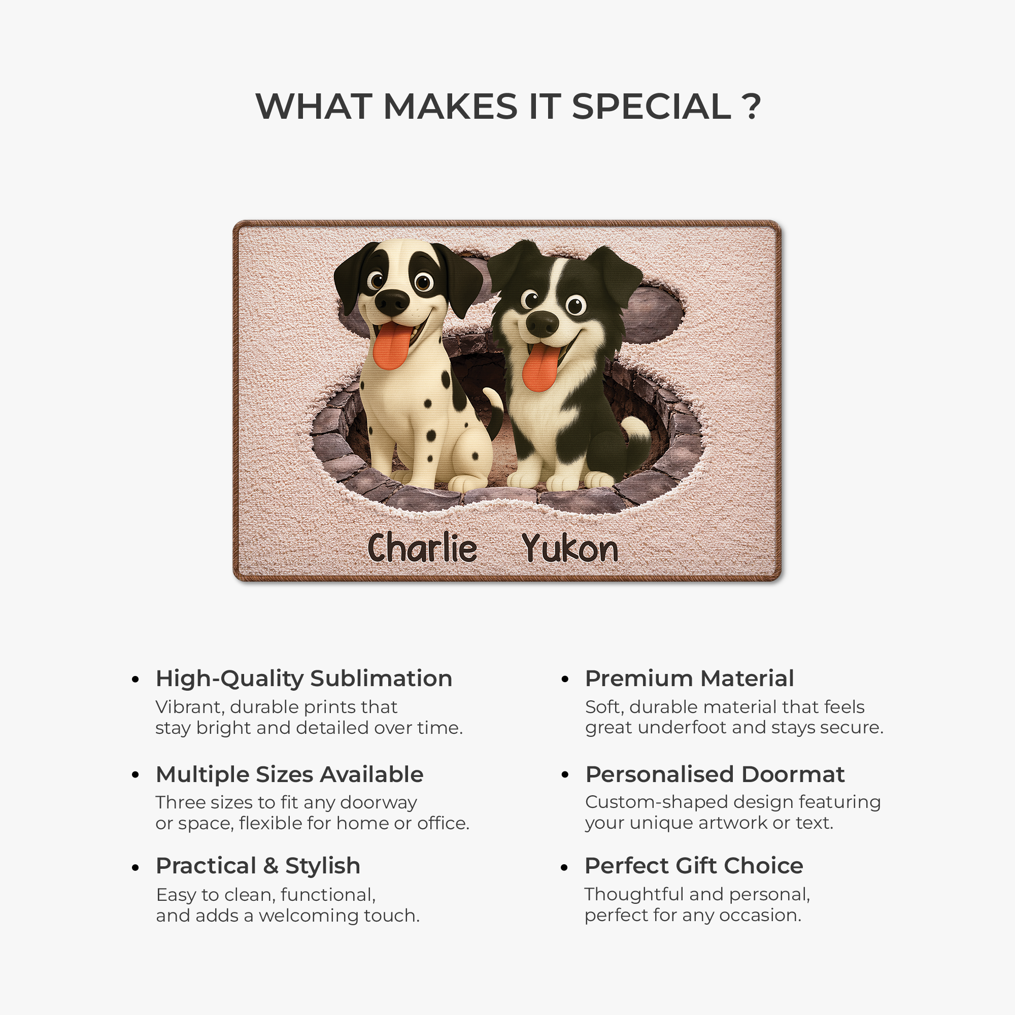 8565AUK6 3d printing effect custom shaped doormat for dog lovers 8565adsfnc