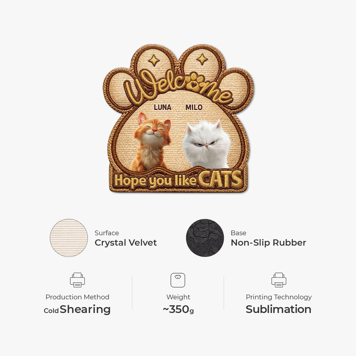 8568AUS4 3d printing effect hope you like cats doormat custom shaped doormat 8568adshld