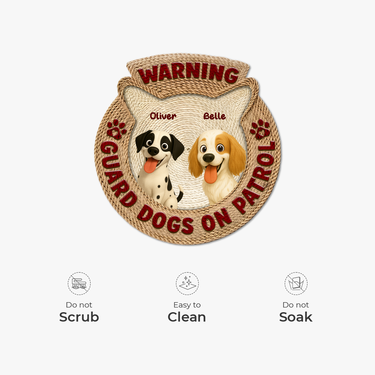8569AUK1 3d printing effect beware guard dog on duty custom shaped doormat 8569adslbc_5