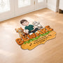 8573AUK2 personalised a crazy cat lady and her cats live here custom shaped doormat 8573adafbd