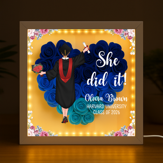 8576OUK2 personalised she did it flower shadow box for graduation 8576oaezs