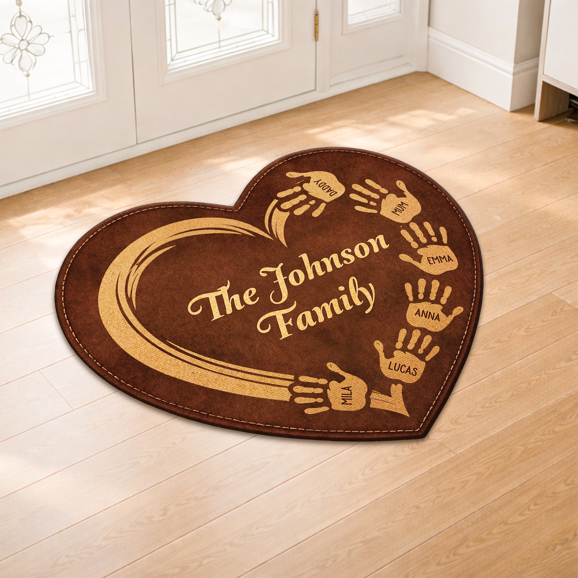[3D Printing Effect] Custom Heart Shaped Doormat for Family - Custom ...